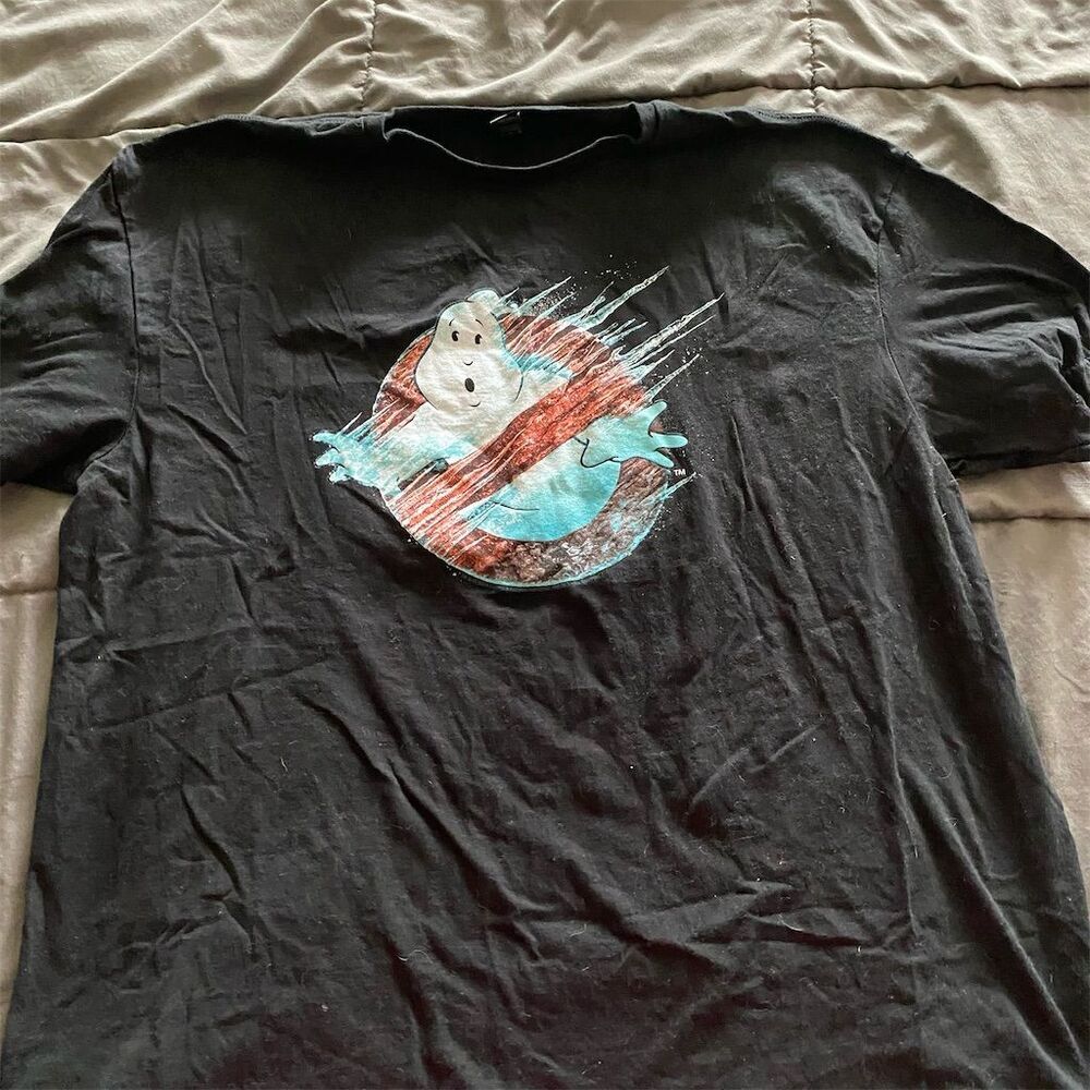 Ghostbusters Frozen Empire Graphic T-Shirt Black Unisex XL Crew Neck